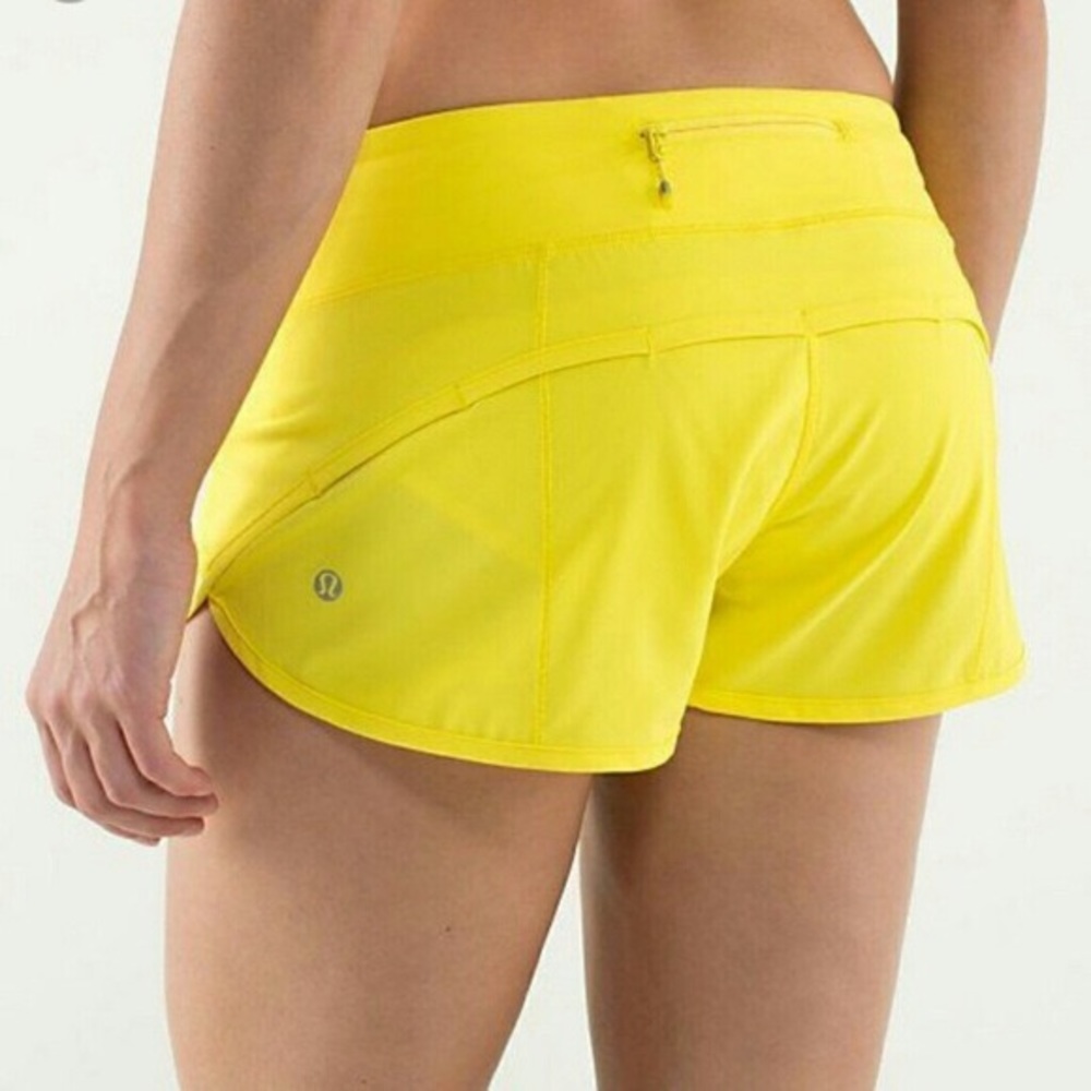 Lululemon Bright Yellow Speed Short Size 4